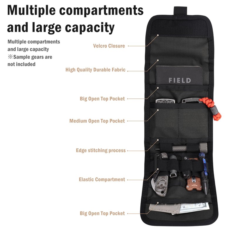 VIPERADE VE12 Tactical Folding Bag, Molle Tool Bag, Tri-Fold Tool