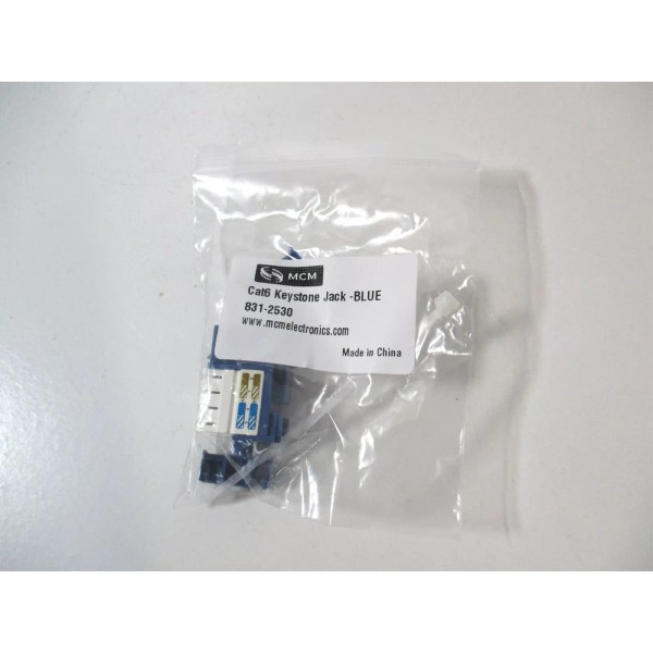 MCM Electronics (831-2530) Blue Cat6, 1x1 Port, Modular Connector -