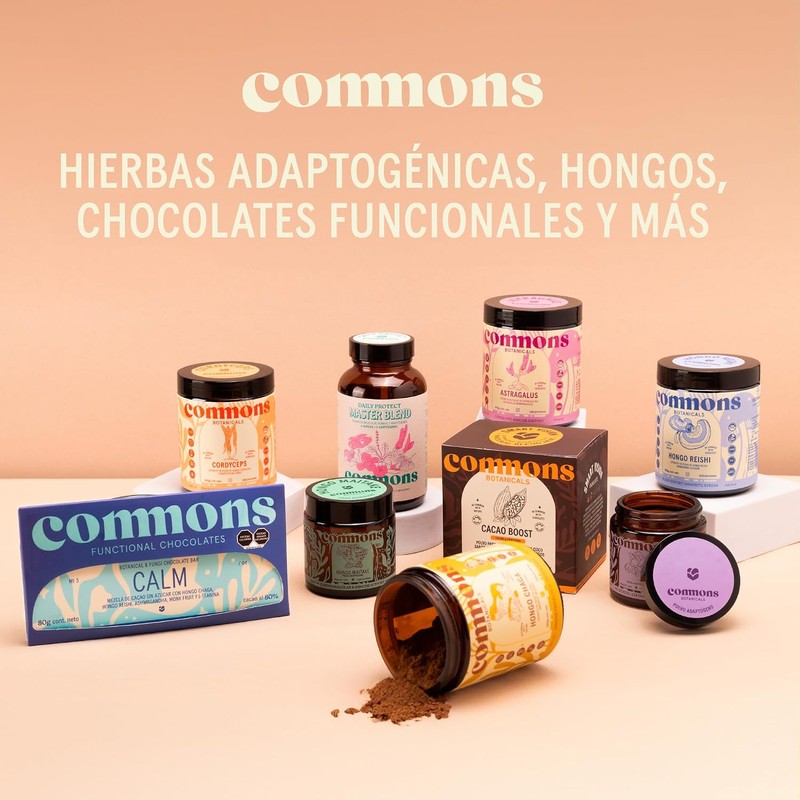 COMMONS Hongos Adaptógenos Kit Calma Reishi y Tulsi Extracto Puro
