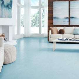 Professional Epoxy Floor Paint Kit (1 Gallon) - Light Blue Acrylic Concrete Coating for household floor and walls are in a fashionable and elegant blue color, which is dirt-resistant Garages & Basements | Single Component Formula | Scratch Resistant & Low VOC | Ready-to-Use