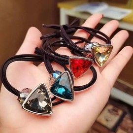 Cubic rubber band, pretty hair tie, daily hair accessory / 큐빅 고무줄 머리 예쁜 헤어끈 데일리 헤어 액세서리