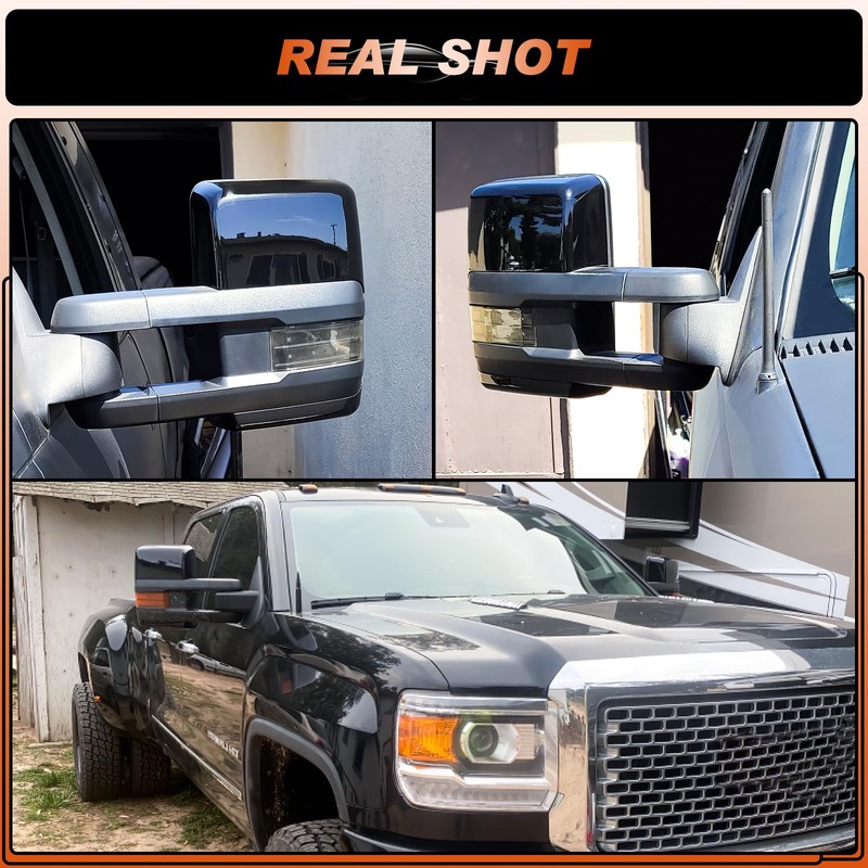 ACLONG Tow Mirror Cover Caps Glossy Black Left & Right