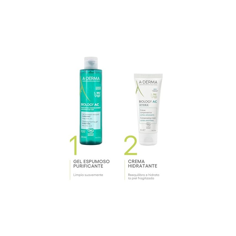 ADERMA, Biology AC Hydra Crema Calmante Compensadora, Hidratación 48H Para
