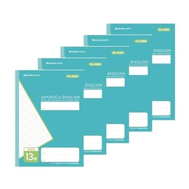 Showa Notebook, Japonica Custom Study Book, English Ruled, 13 Tiers (0.14 inch (3.5 mm) Ruled, Semi B5, Pack of 5 Books 00313202*5