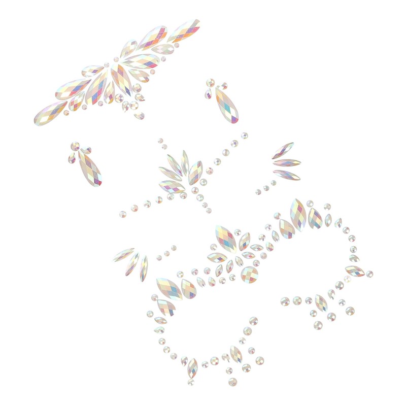 Beavorty 2sets Fluorescent Rhinestone Face Gems Carnival Gems for Face