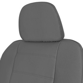 BDK carXS Gray Leather Car Seat Covers Front Seats Only, 4-Piece Faux Leather Seat Covers for Cars, Includes Front Seat Covers, Automotive Seat Covers for Trucks SUV