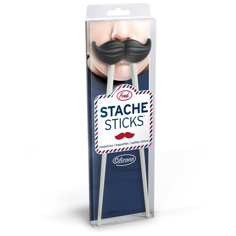 Genuine Fred STACHE STICKS Hinged Mustache Chopsticks
