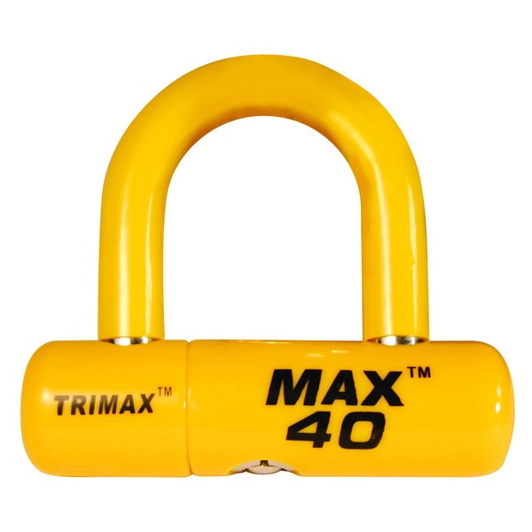 Trimax MAX40YL Motorcycle Disc U-Lock - Yellow with Yellow PVC Shackle