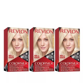 REVLON Colorsilk Color Permanent Hair Dye, 05 Ultra Light Ash Blond (Pack of 3)