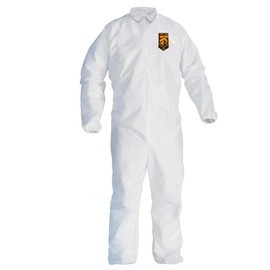 Kleenguard A30 Breathable Splash and Particle Protection Coveralls (46105), REFLEX Design, Zip Front, Elastic Wrists & Ankles, White, 2XL, 25 / Case