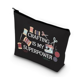 Generic Sewing Gift for Sewing Lovers Sewing Cosmetics Bag Crafting is My Superpower Crafter Sewer Quilter Crafting Lover Gift Seamstress Gift (Crafting Power blU)