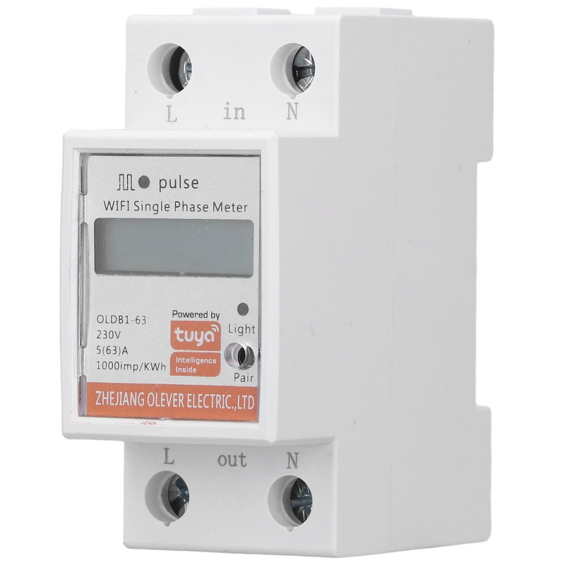 LCD Digital Energy Meter Smart WIFI DIN Rail Mount Single