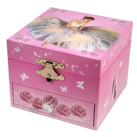 1 Drawer Ballerina Dancer Music Box with Fairy Necklace