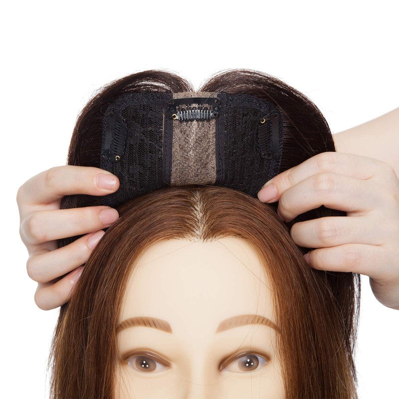 Silk-co Topper Extensions Real Hair Clip-In Extensions Real Hair Soft