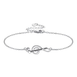 URONE Clarinet Bracelet 925 Sterling Silver Music Bracelet Instrument Clarinet Jewelry Gift For Women