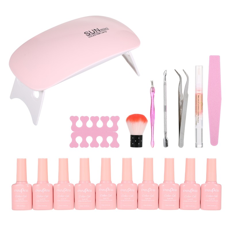 Nail Polish Starter Kit 7 Color Gel + Base Coat