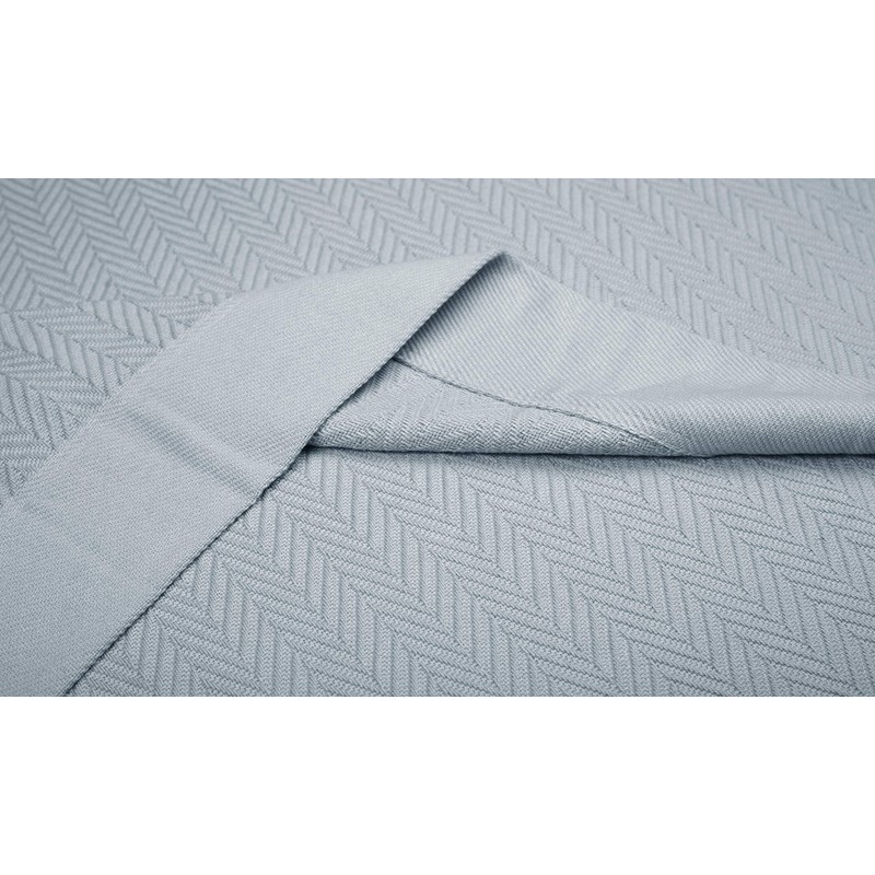 Threadmill Home Linen Herringbone Soft Breathable 100% Cotton Blanket Twin
