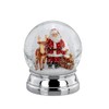 Schneekugel Glaskugel Deko-Kugel Motiv: Weihnachtsmann mit Rentier, Höhe 12,0 cm,