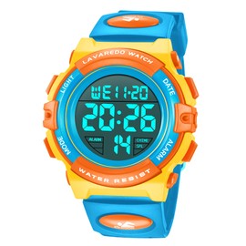 Digital Wristwatch Boys Sports Watch Kids Waterproof Wristwatch Children Outdoor Multifunction 50M Waterproof Alert Date Day Display LED Girls Boys, red