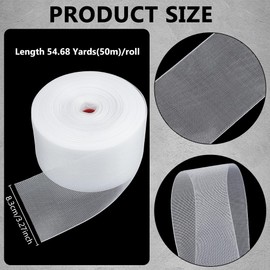 BENECREAT 50 m Translucent Buckram for Curtains, 8.3 cm, White Heading Tape, Sewing Fabric Curtains for Home, Sewing, Window Curtains, Clothing Accessories