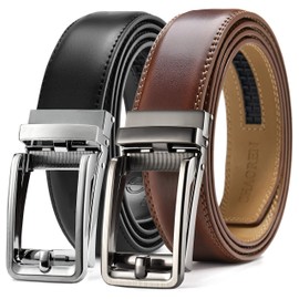 CHAOREN, Men's Belt, Business Belt, Suit Belt, Large Size, Men's Gift Belt, Auto Lock, Stepless, Christmas Gift Belt, B Black/Brown