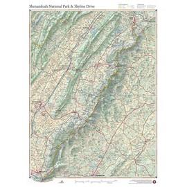 Benchmark Maps Shenandoah National Park, Virginia Wall Map (38" x 28" - Polypropylene)
