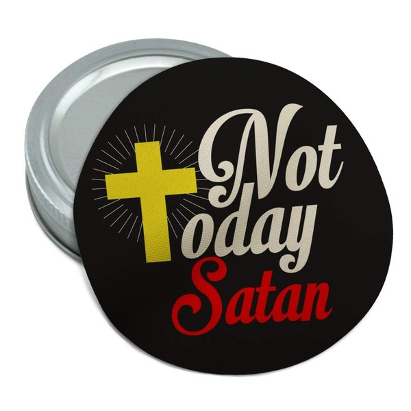 Not Today Satan Cross Christian Religious Round Rubber Non-Slip Jar