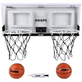 Franklin Sports 2 Player Mini Basketball Hoop - Indoor Double Shootout Hoop Set With Ball for Bedroom and Office, Blue/Green
