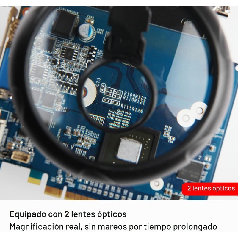 Hztyyier Lupa LED de Escritorio con Luz y Soporte de