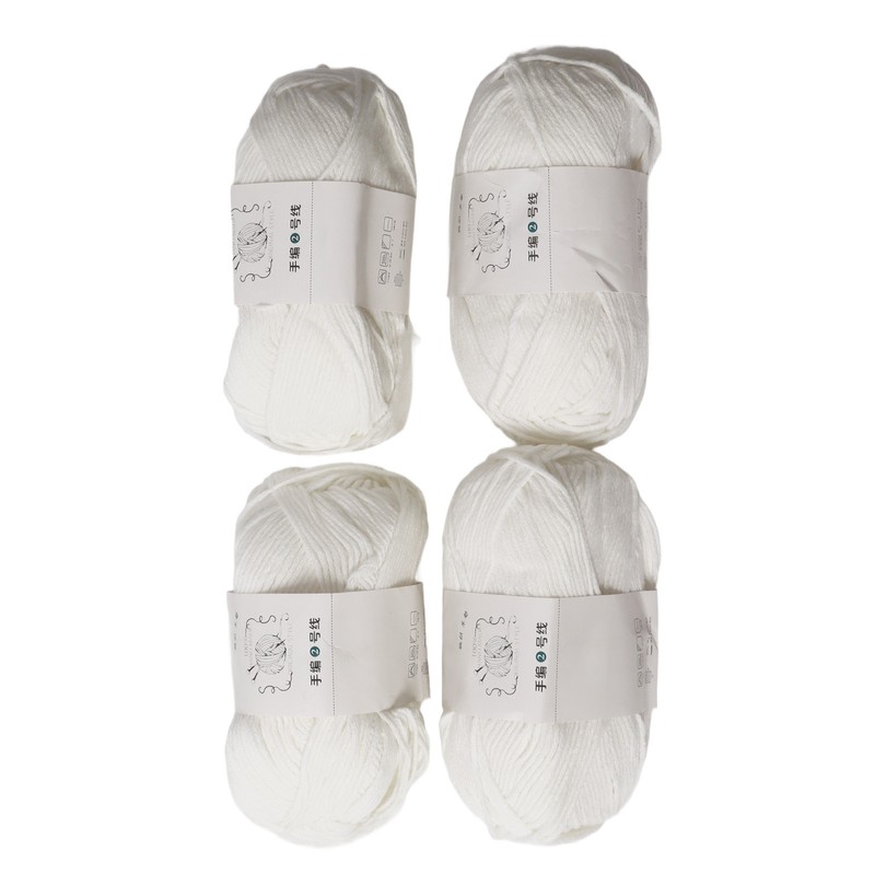 4Pcs Cotton Yarn 3mm Pure Elegant Color Soft Elastic Skin