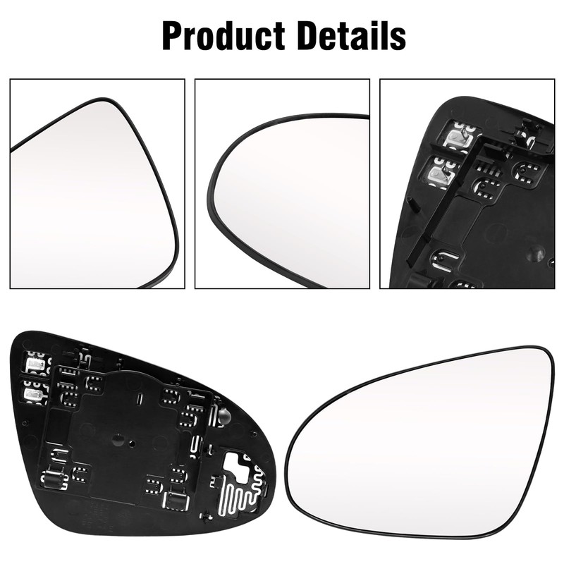 OWITAT Heated Mirror Glass Compatible with Toyota Camry 2012-2017/Avalon 2013-2018,Left