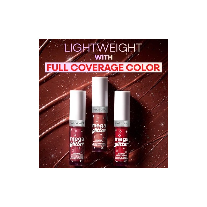 wet n wild Mega Glitter Shimmer - Lápiz labial líquido