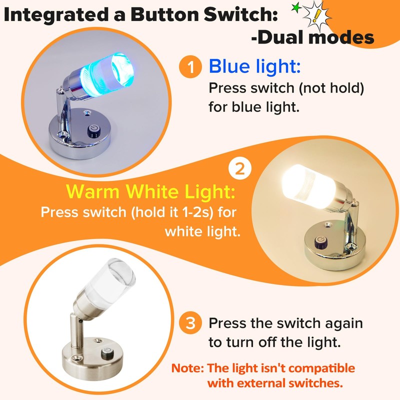 Dream lighting 12V LED Reading Lights with Switch Low Voltage