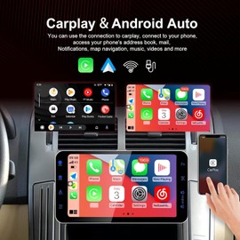 [Upgrade Wireless] Single Din Car Stereo with Wireless Carplay Android Auto, 9" HD Touchscreen Car Radio Bluetooth 5.0, Magnetic Phone Holders, AM/FM/RDS, USB/Tpye C/TF Port, Mirror Link+Backup Camera