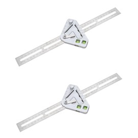 jojofuny 2pcs Carpenter Square Multi-functional Measuring Tool Level Ruler Right Angle Ruler for Woodworking Metalworking and Construction Projects