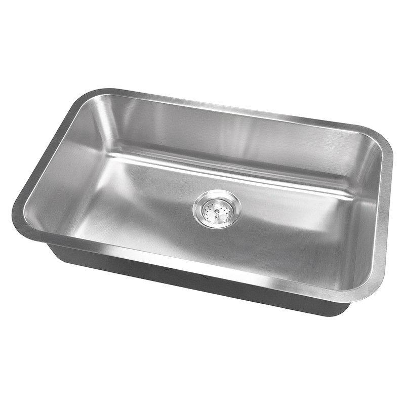 MSI 30 Inch Undermount Single Bowl 18 Gauge Stainless Steel