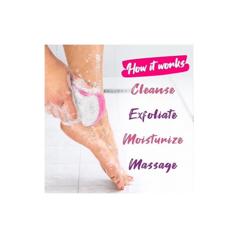 Spongeables Pedi Scrub Foot Buffer 20+ Washes, Lavender Tea Tree