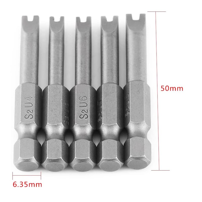 Zohino 5 PCS U-Type Screwdriver Bit U4 U5 U6 U7