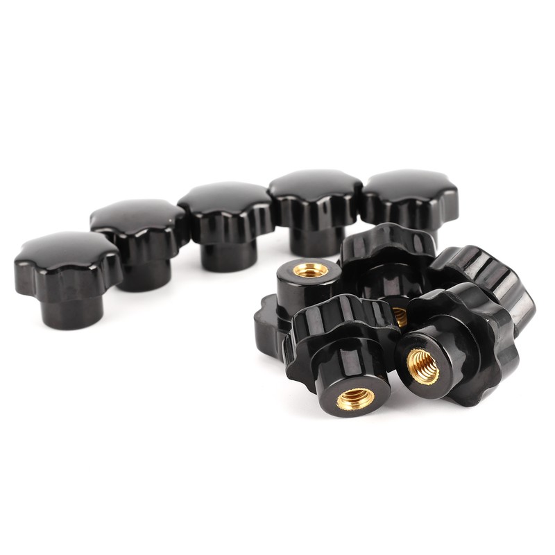 10Pcs Nuts Knob Grip Handle 7-Star 8mm Female Thread Brass