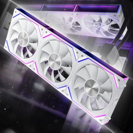 Asiahorse Dawn - Ventilador de caja de 120 mm, ARGB PWM 1850RPM/71CFM flujo de aire, diseño de hoja delantera e inversa, bajo ruido, rodamientos HDB de precisión de alto rendimiento UNI PC ventilador