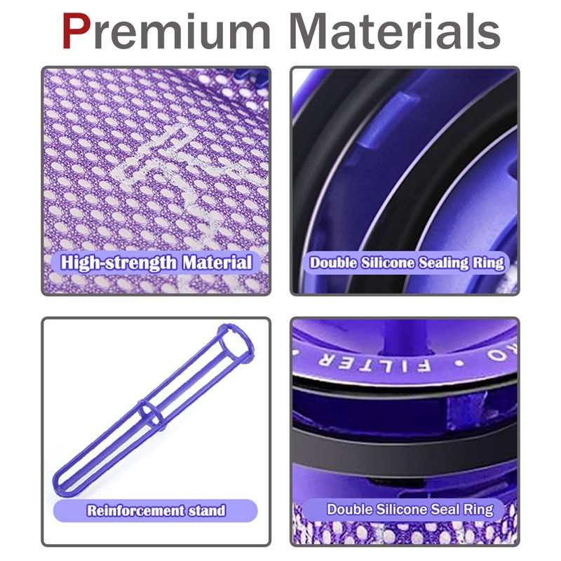 6 Pack Vacuum Filter Replacement Kit for Dyson Dyson V8+,