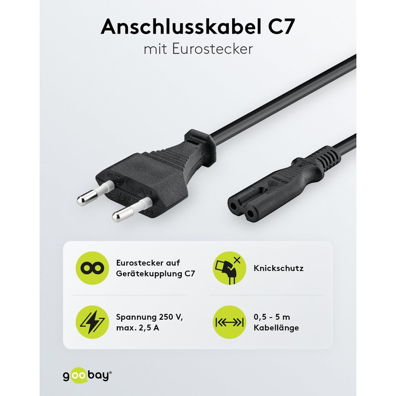 Goobay 51326 Euro Connection Cable Single Black