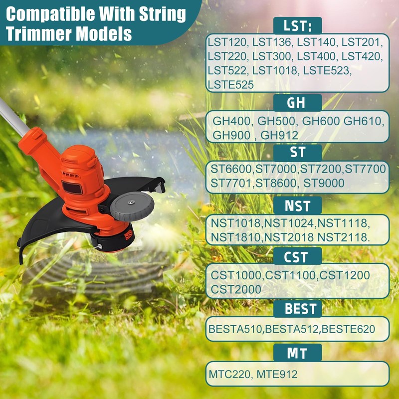 Trimmer Replacement Spool, Compatible with Black Decker AF-100 String Trimmers,