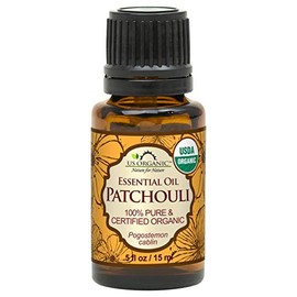 US Organic 100% Pure Patchouli Essential Oil - USDA Certified Organic, Steam Distilled - W/ Euro droppers (More Size Variations Available) (15 ml / .5 fl oz)