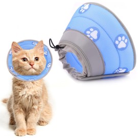 cat cone collar cone for cats dog cone collar Adjustable Collar Cat Head Cone Cat Cones Cat and Cone Collar Recovery Collars for Cats (M, Blue-Style 1)