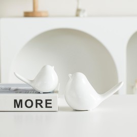 Cute Bird Ceramic Toilet bolt Covers, Decorative Toilet bolt Caps, Toilet Screw Cover Caps, Easy Installation for Toilets Bowl,Bathroom Toilet Accessories Decor(White)