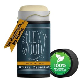 The Ilex Wood Natural Deodorant - 2.4fl oz. Handmade, Aluminum Salt Free, Plastic Free, Cruelty and Alcohol Free, Vegan, Eco Friendly Cardboard Tube – Spiced Patchouli (Spicy and Woody)