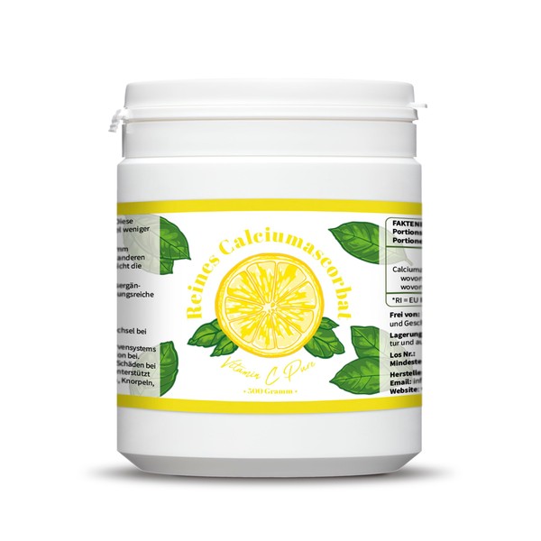 Pure Calcium Ascorbate, 500 g, Vitamin C Powder, High Dose,