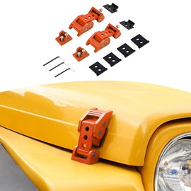 RT-TCZ for Wrangler TJ Hood Latches Catch Kit Compatible with Jeep Wrangler TJ 1997-2006 Orange Exterior Accessories 2pcs (3-Holes)