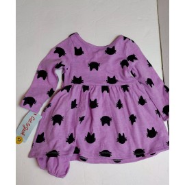 Cat & Jack NWT Cat & Jack Purple long sleave Dress with black Cats Bloomers Girls 12 Months